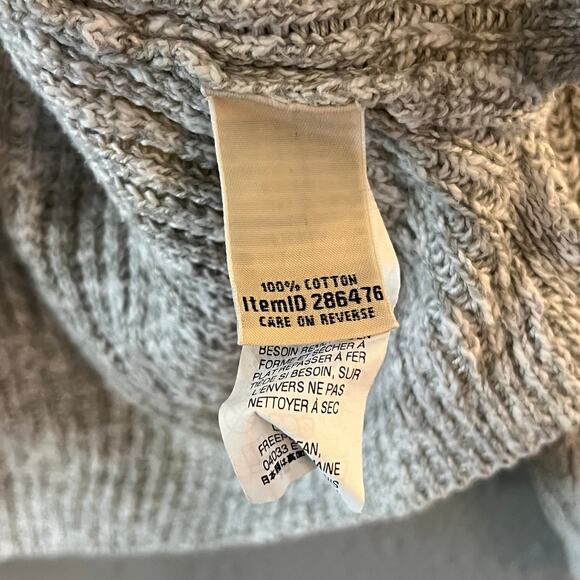 L.L. Bean Women’s Sweater Medium Gray Cotton Knit Pullover Long Sleeve Casual - Picture 5 of 5